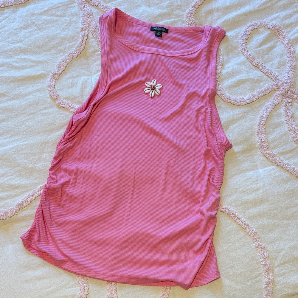 Wild Fable Pink Tank Top with Shell Accent